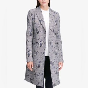 Calvin Klein Women's Petite Floral-Printed Double-Breasted Jacket